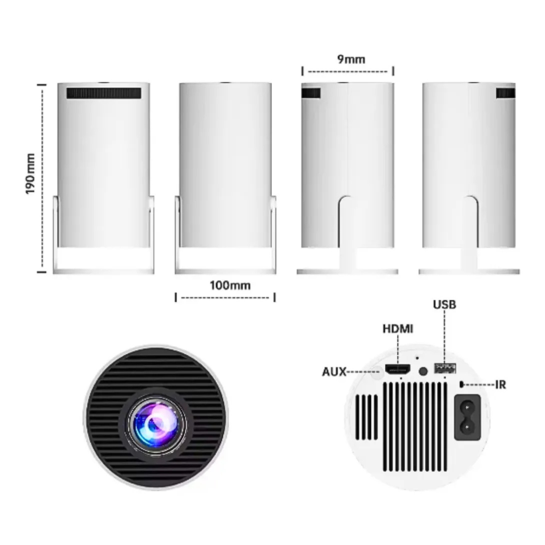 PROYECTOR 2 en 1 ULTRA HD 4K ULTRA HD WIFI BLUETOOTH con Controles Pro Max Blanco