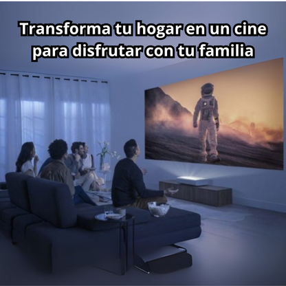 PROYECTOR 2 en 1 ULTRA HD 4K ULTRA HD WIFI BLUETOOTH con Controles Pro Max Blanco